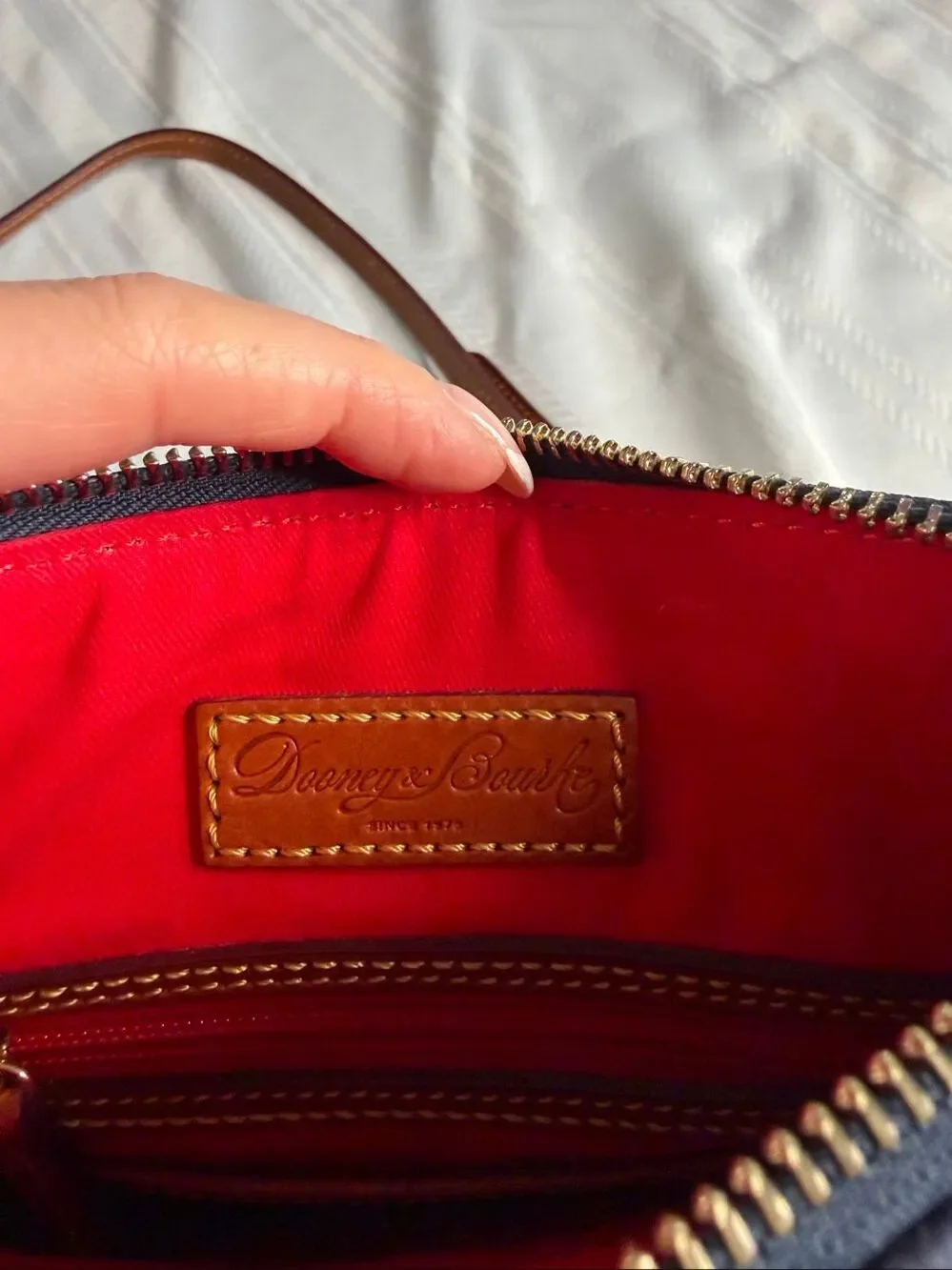 Dooney & Bourke Gretta Navy Blue Letter Carrier Crossbody Purse Handbag